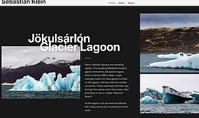 Widescreen display of the section on the Icelandic glacial lake Jökulsárlón